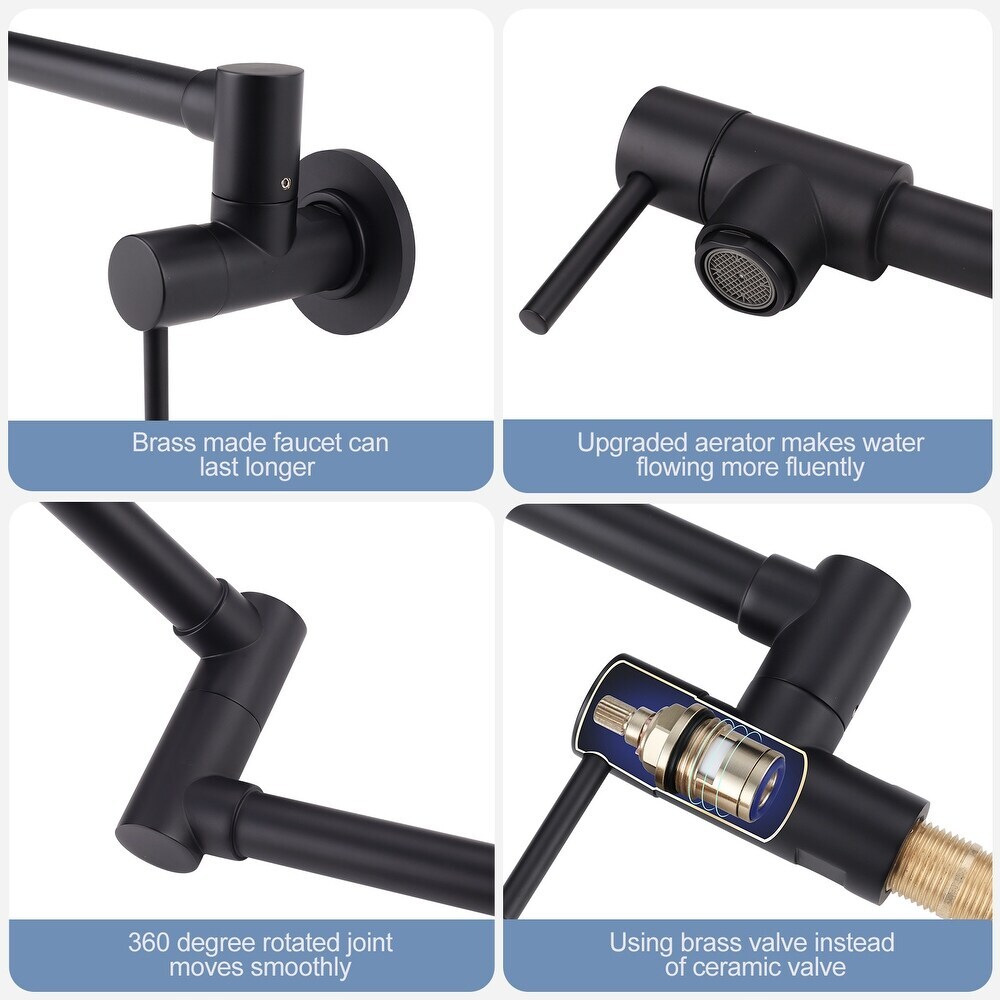WOWOW POT FILLER FAUCET BLACK FOLDING FAUCET - NEW IN BOX.